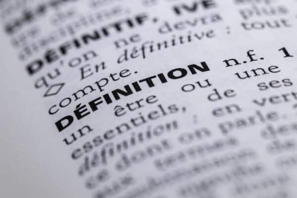 Définition dans un dictionnaire